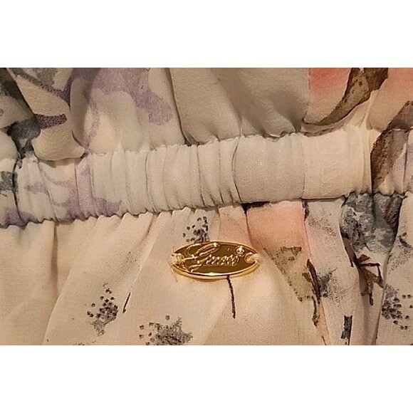 Guess Sundress Large White Floral Maxi Lined Side Slits Beachy Adjustable Straps - Picture 10 of 15